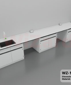 WZ-11 โต๊ะปฎิบัติการติดผนังพร้อมอ่างน้ำ ขนาด 4.50 x 0.75 x 0.80 ม. (กxลxส)