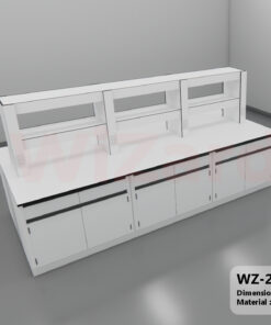 WZ-23 โต๊ะปฎิบัติการกลางพร้อมชั้นวาง ขนาด 3.00×1.50×0.85 ม. (กxลxส)
