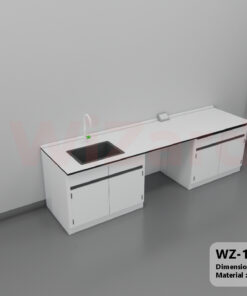 WZ-10 โต๊ะปฎิบัติการติดผนังพร้อมอ่างน้ำ ขนาด 2.75 x 0.75 x 0.80 ม. (กxลxส)