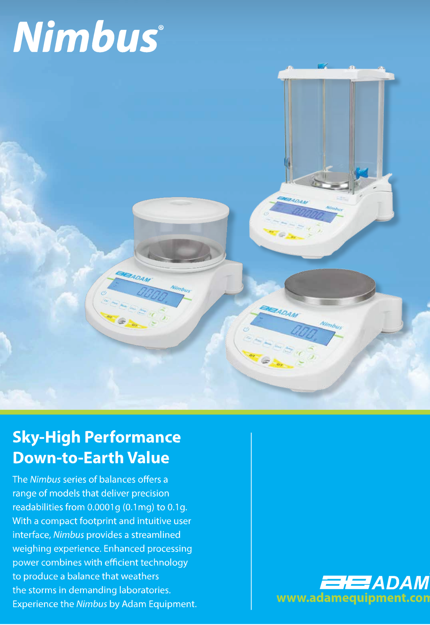 ADAM รุ่น Nimbus® Precision Balances เครื่องชั่งสารไฟฟ้า AT SCIENCE