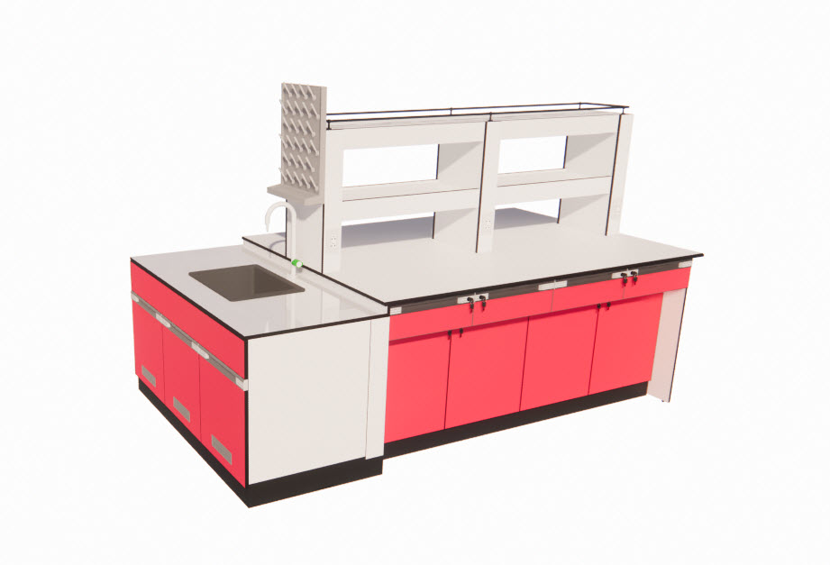 IB01-โต๊ะปฏิบัติการกลางพร้อมอ่าง-เเดงเเก่