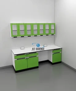 WB1-โต๊ะปฏิบัติการติดผนังพร้อมตู้เเขวนลอย