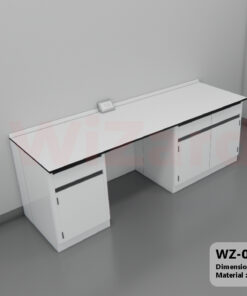 WZ-01 โต๊ะปฎิบัติการติดผนัง ขนาด 2.25×0.75×0.80 ม. (กxลxส)