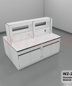 WZ-22 โต๊ะปฎิบัติการกลาง พร้อมชั้นวาง ขนาด 2.00×1.50×0.85 ม. (กxลxส)