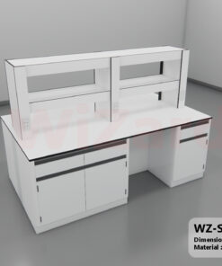 WZ-S10 IB โต๊ะปฎิบัติการกลาง พร้อมชั้นวาง ขนาด 2.10×1.20×0.85 ม. (กxลxส)