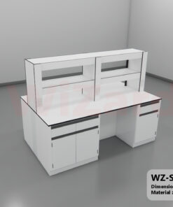 WZ-S11 IB โต๊ะปฎิบัติการกลาง พร้อมชั้นวาง ขนาด 2.00×1.20×0.85 ม. (กxลxส)